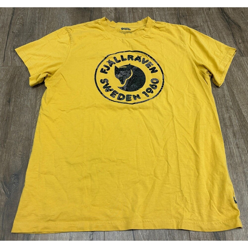 Fjallraven Kanken Art Logo Tee T Shirt Mens Medium Short Sleeve Yellow